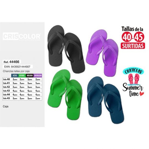[44466] CHANCLAS HOMBRE TALLA 40-45 (Precio Unitario) Indica color y número