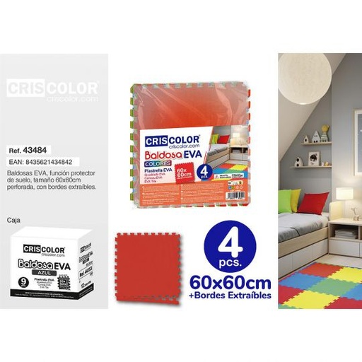 [43484] BALDOSA EVA COLORES 60X60CM 4 PCS.