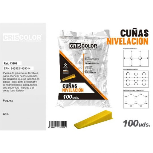 [43901] CUÑAS NIVELACIÓN 100UDS.