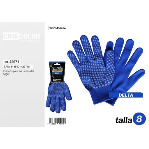 [42971] GUANTES USO DOMESTICO DELTA TALLA 8 (Precio de 1 Par)
