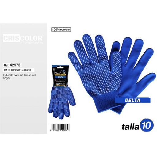 [42973] GUANTES USO DOMESTICO DELTA TALLA 10 (Precio de 1 Par)