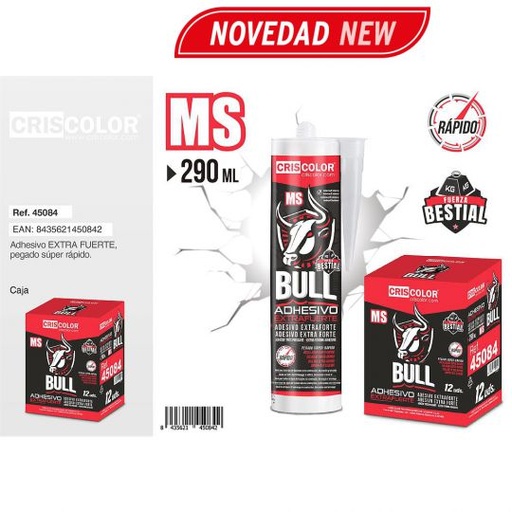 [45084] CRISCOLOR BULL MS ADHESIVO EXTRAFUERTE 290ML (Caja de 12Und).