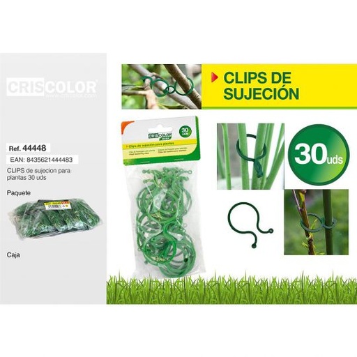[44448] CLIPS DE SUJECION PARA PLANTAS 30UDS (Paquete 30 Und.)