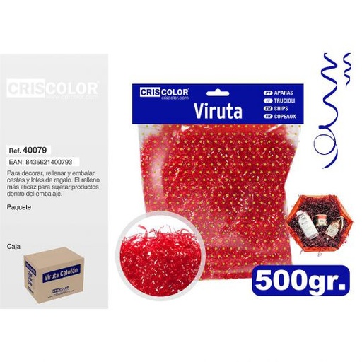 [40079] VIRUTA CELOFAN ROJA BOLSA 500G