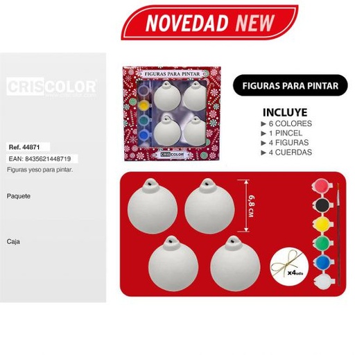 [44871] FIGURAS NAVIDAD BOLAS 4UDS