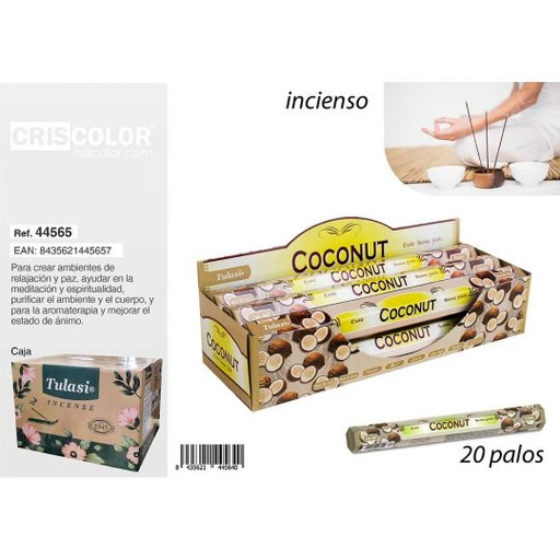 [44565] INCIENSO TULASI CLASSIC COCONUT (Caja 6 Paquetes)