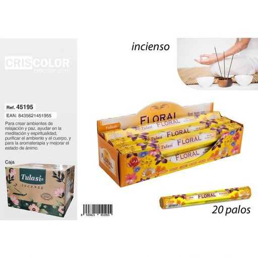 [45195] INCIENSO TULASI CLASSIC FLORAL (Caja 6 Paquetes)