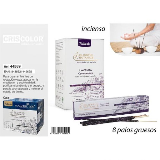 [44569] INCIENSO TULASI SMUDGE SOULFUL LAVANDER (Caja 12 Paquetes)