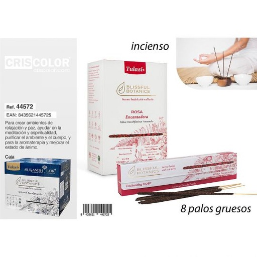 [44572] INCIENSO TULASI SMUDGE ENCHANTING ROSE (Caja 12 Paquetes)