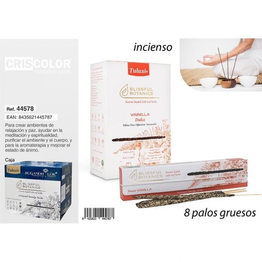 [44578] INCIENSO TULASI SMUDGE SWEET VANILLA (Caja 12 Paquetes)