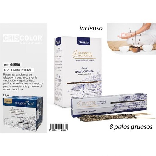 [44580] INCIENSO TULASI SMUDGE EXOTIC NAG CHAMPA (Caja 12 Paquetes)