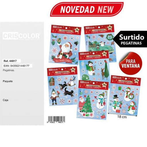 [44817] PEGATINAS NAVIDAD SURTIDO VENTANA (Precio Unitario)